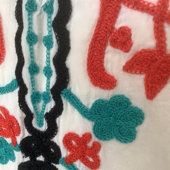 POUPETTE ST BARTH Floral Embroidered 3/4 Sleeve Blouse L‎ - Picture 5 of 16